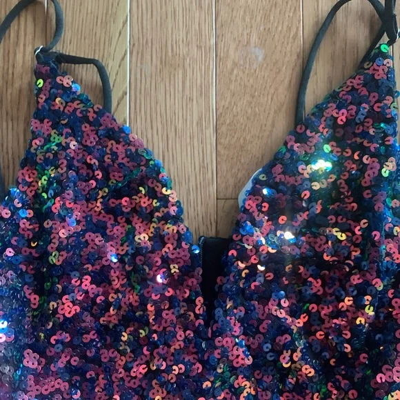 Charlene Multicolored Iridescent Sequin Bodycon Dress - Picture 2 of 6